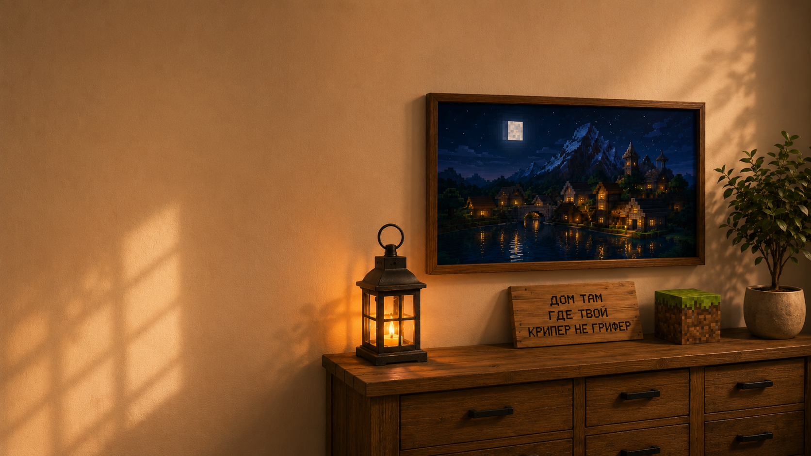 Таблички MineDecor в интерьере